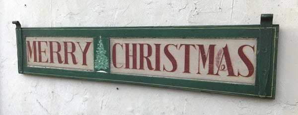Merry Christmas on antique shutter