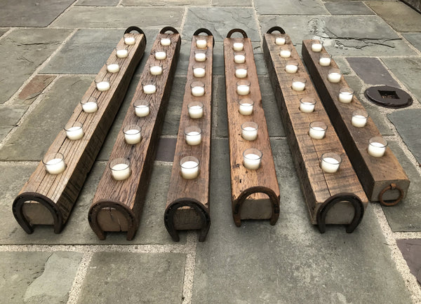 Votive Candle Holder made from reclaimed barn beam