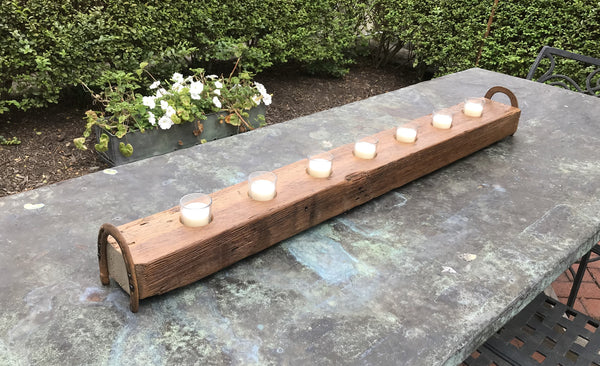 Votive Candle Holder made from reclaimed barn beam