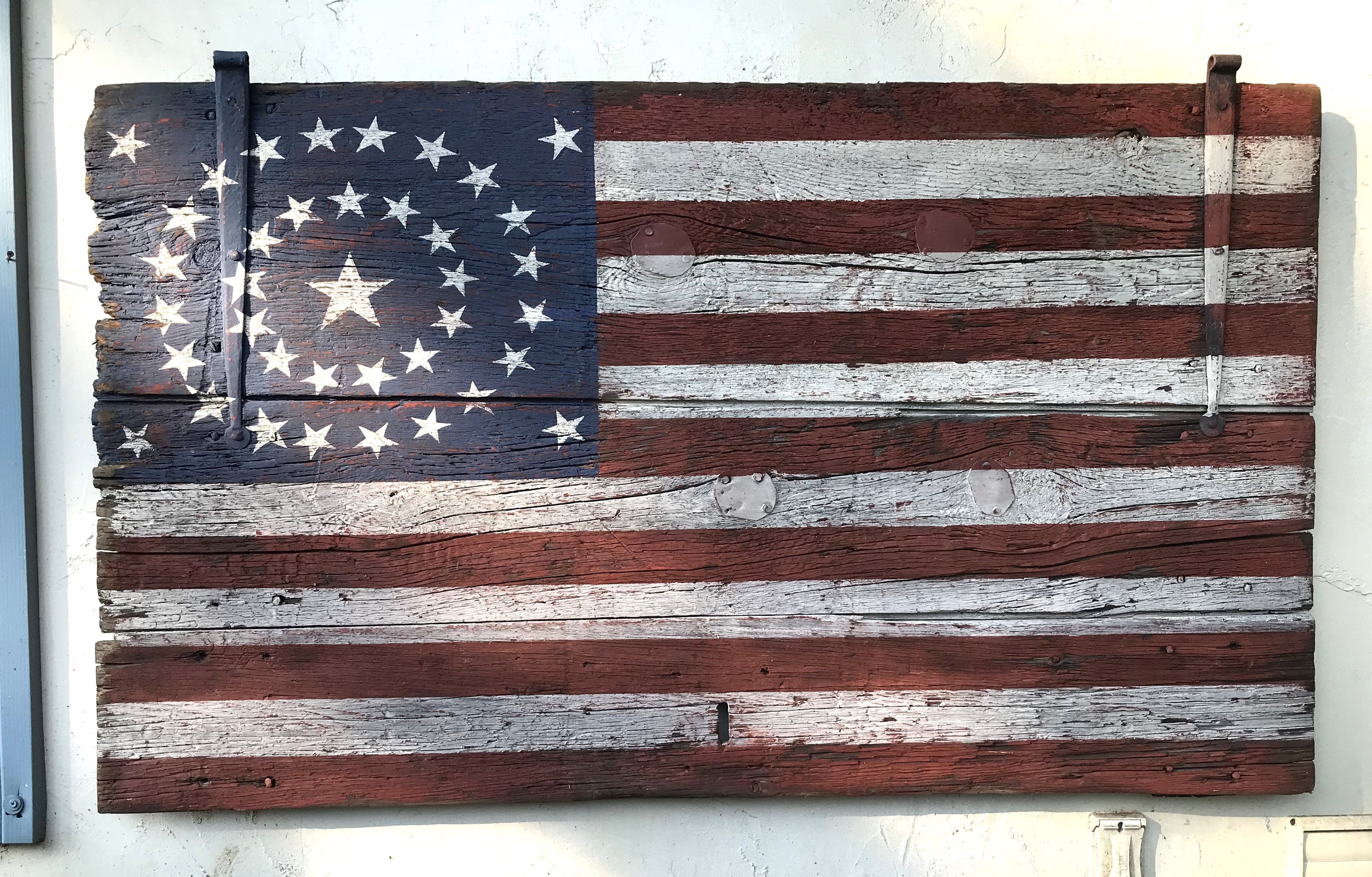 American Flag done on antique door