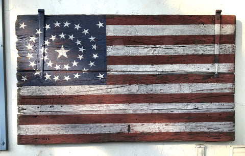 American Flag done on antique door