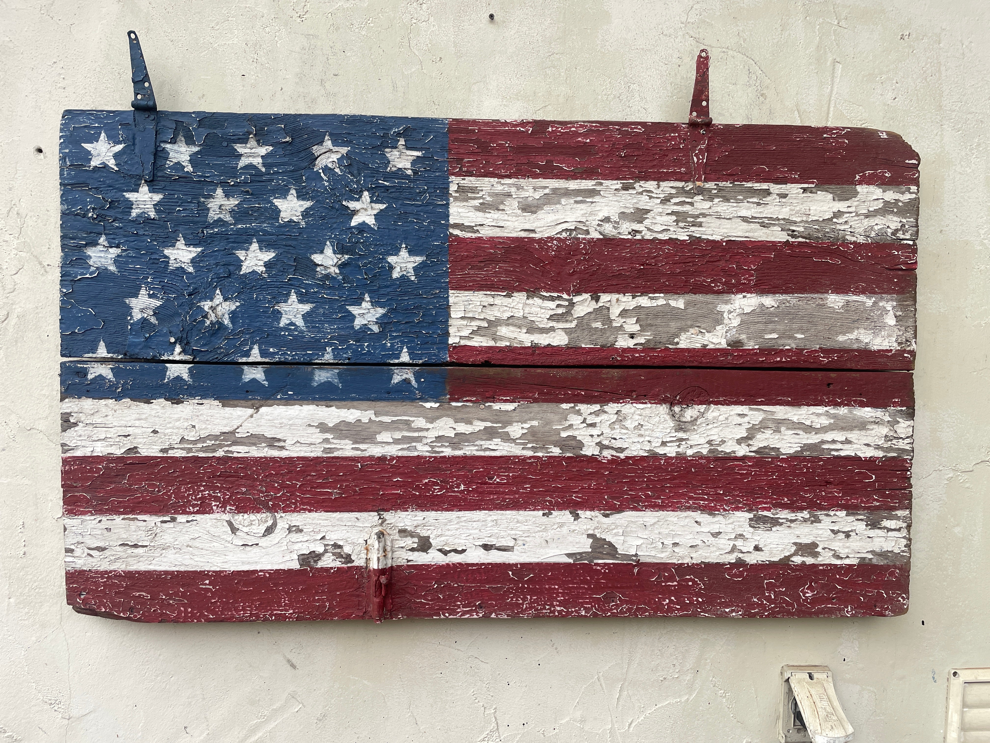 American Flag done on antique door
