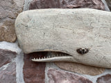 Large Carved Whale in White