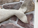 Large Carved Whale in White