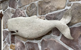 Large Carved Whale in White