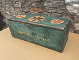 Paint decorated antique tool box