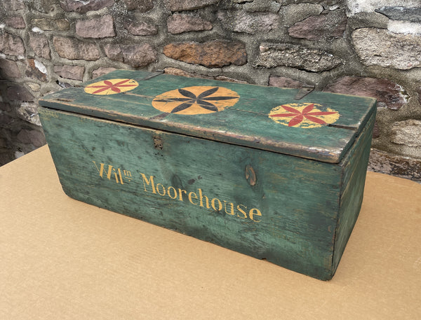 Paint decorated antique tool box