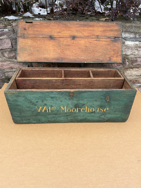 Paint decorated antique tool box