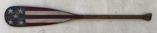 Flag Decorated Vintage Boat Paddle