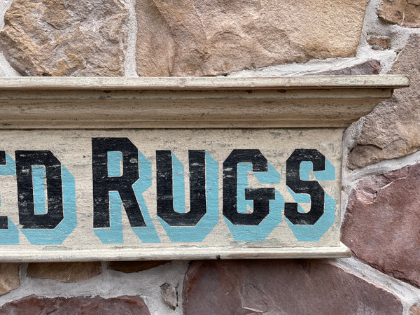 Hooked Rugs on old Window Pediment