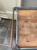 Pair of Vintage Industrial Bar Carts – Upcycled with Reclaimed Wood