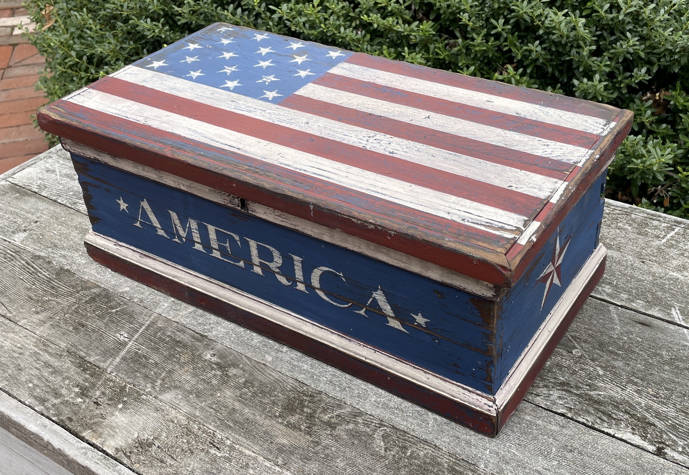 America Flag antique box