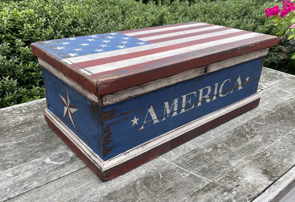 America Flag antique box