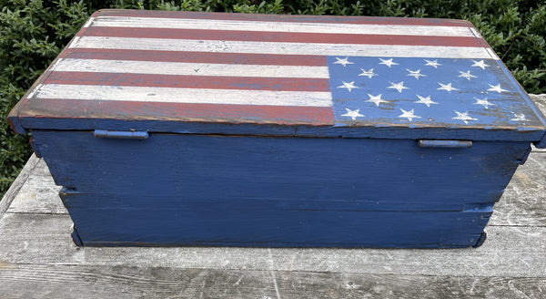 America Flag antique box