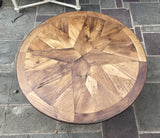 48" Round Table with Compass Rose design and Cast Iron Base