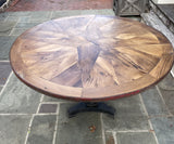48" Round Table with Compass Rose design and Cast Iron Base