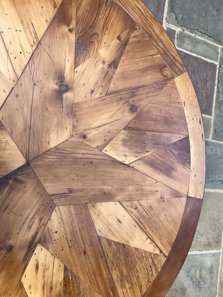 48" Round Table with Compass Rose design and Cast Iron Base