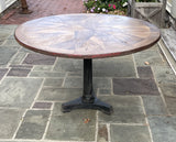 48" Round Table with Compass Rose design and Cast Iron Base