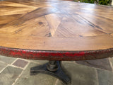 48" Round Table with Compass Rose design and Cast Iron Base