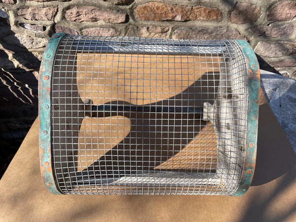 Handmade Garden Hod Mesh & Wood Harvest Basket with Copper Accents