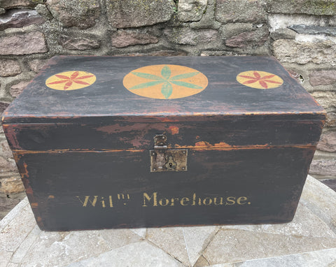 Paint Decorated Antique Dovetailed Chest