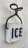 ICE sign with vintage Ice Tongs
