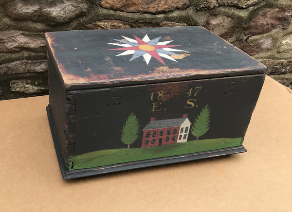 Decorated Antique Box in the style of Jonas Weber