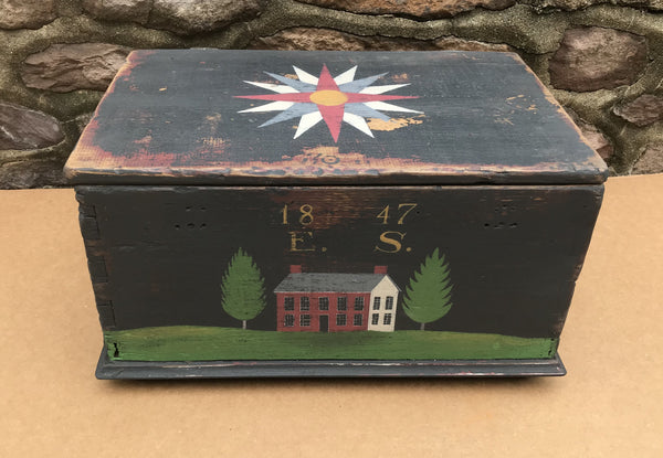 Decorated Antique Box in the style of Jonas Weber