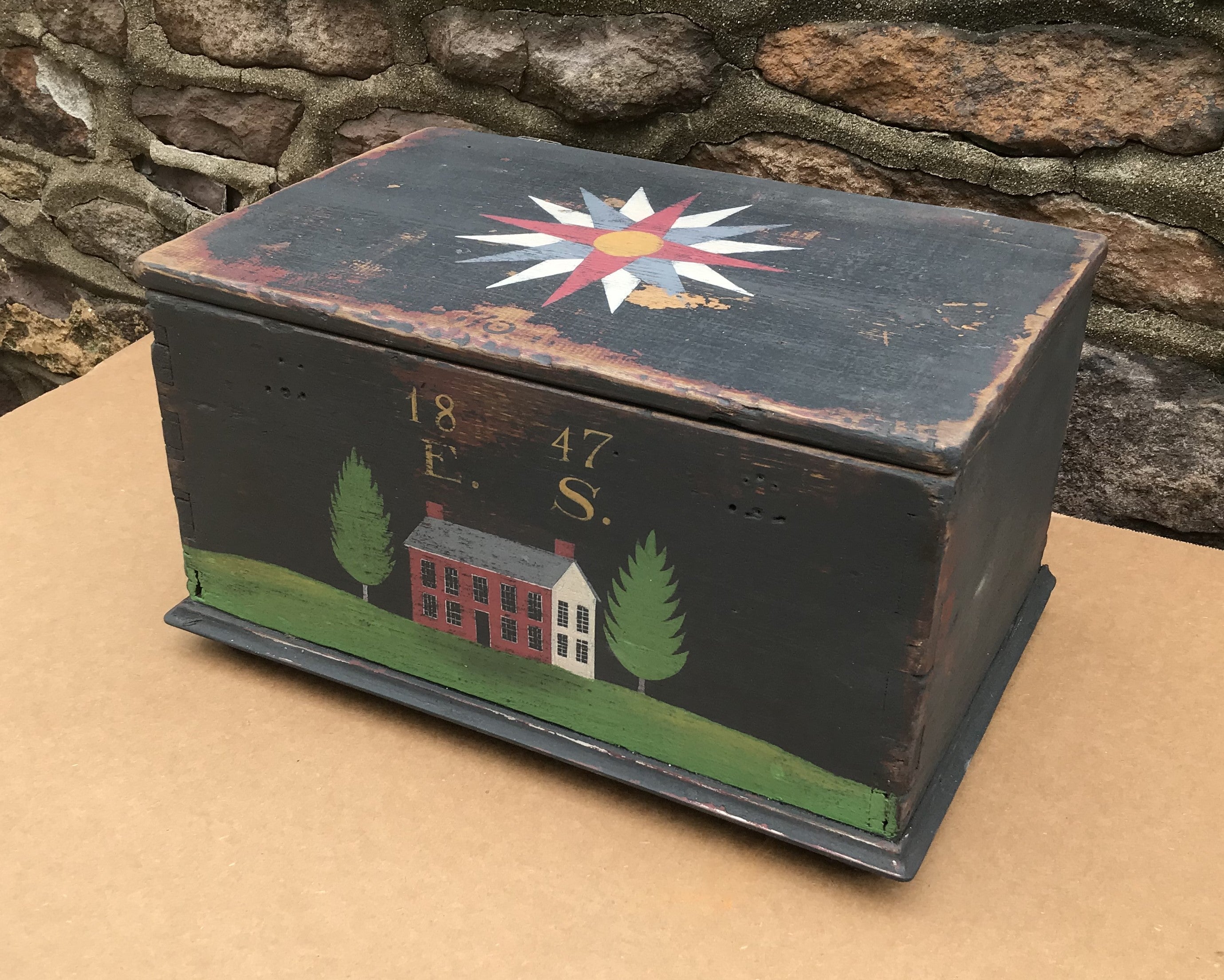 Decorated Antique Box in the style of Jonas Weber