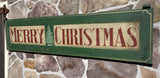 Merry Christmas on antique shutter