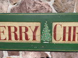 Merry Christmas on antique shutter