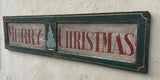 Merry Christmas on antique shutter