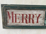 Merry Christmas on antique shutter
