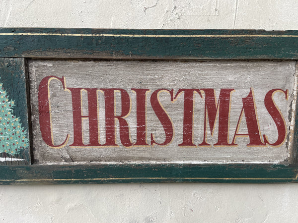Merry Christmas on antique shutter