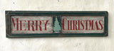 Merry Christmas on antique shutter