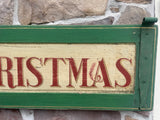 Merry Christmas on antique shutter