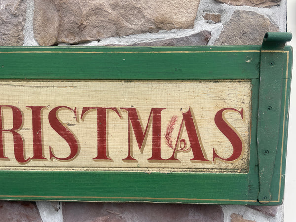 Merry Christmas on antique shutter