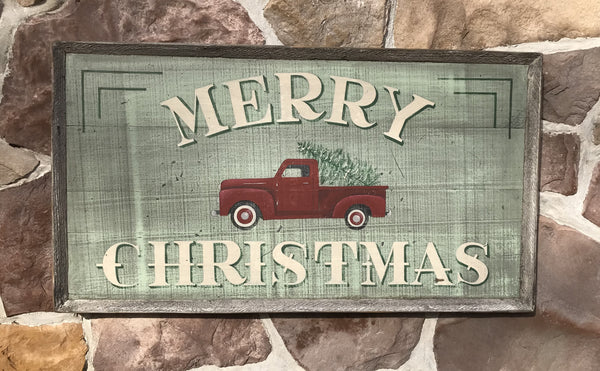 Merry Christmas (with vintage truck)