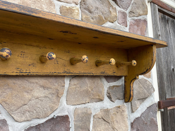 48" Mustard Shelf with heavy duty Shaker Pegs