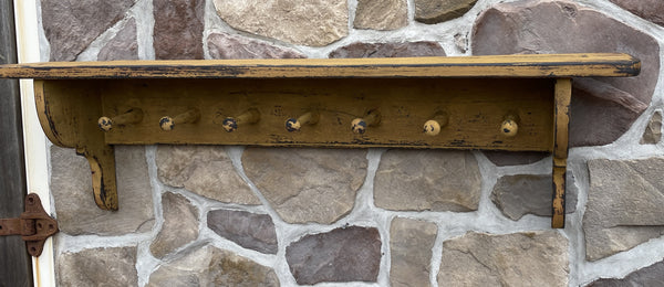 48" Mustard Shelf with heavy duty Shaker Pegs