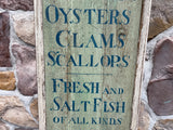 Lobsters, Oysters, etc seafood sign