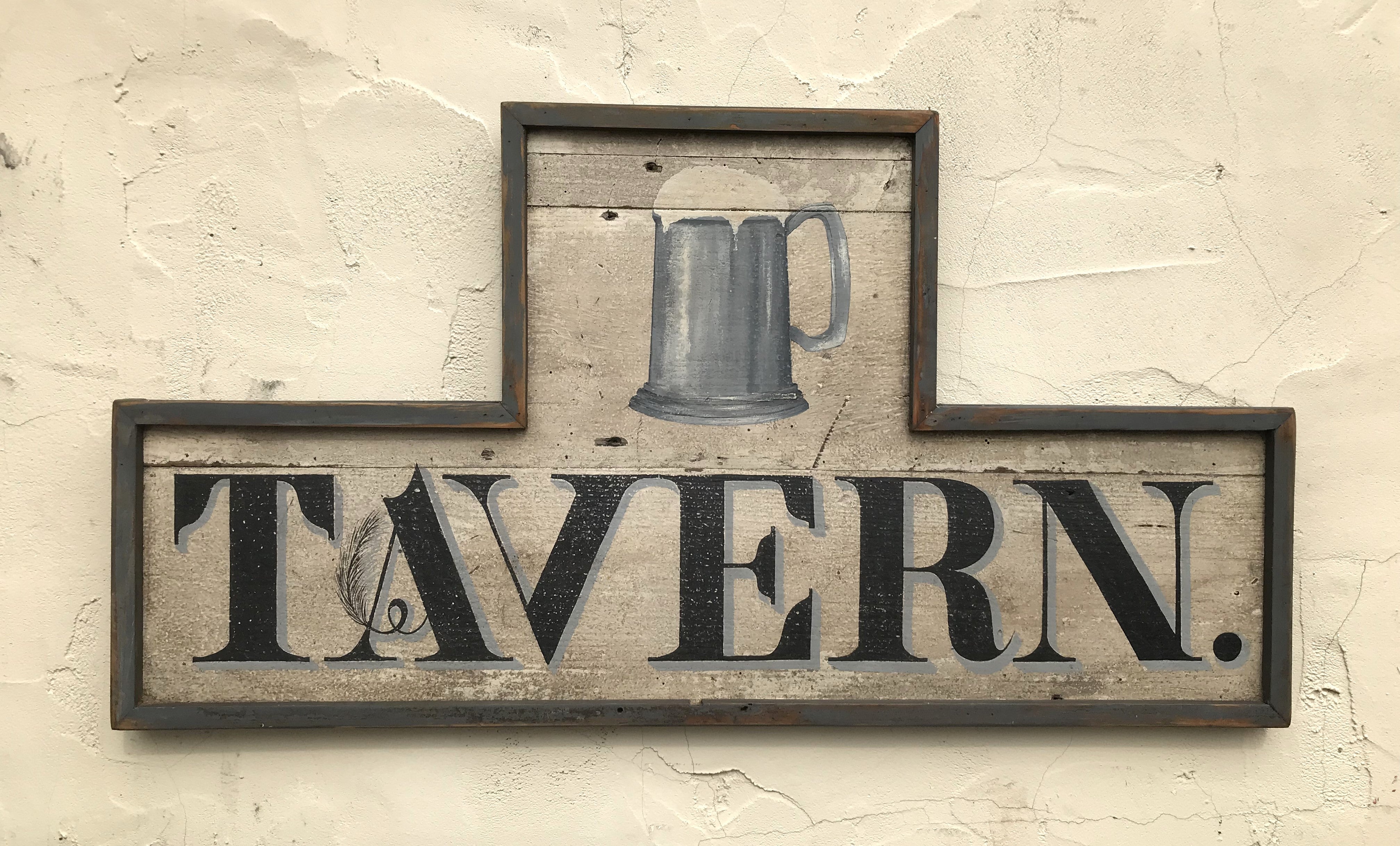 "Tavern" sign with tankard