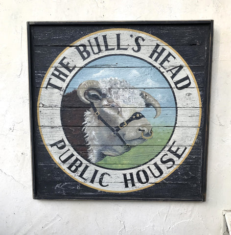 The Bull's Head English Pub sign