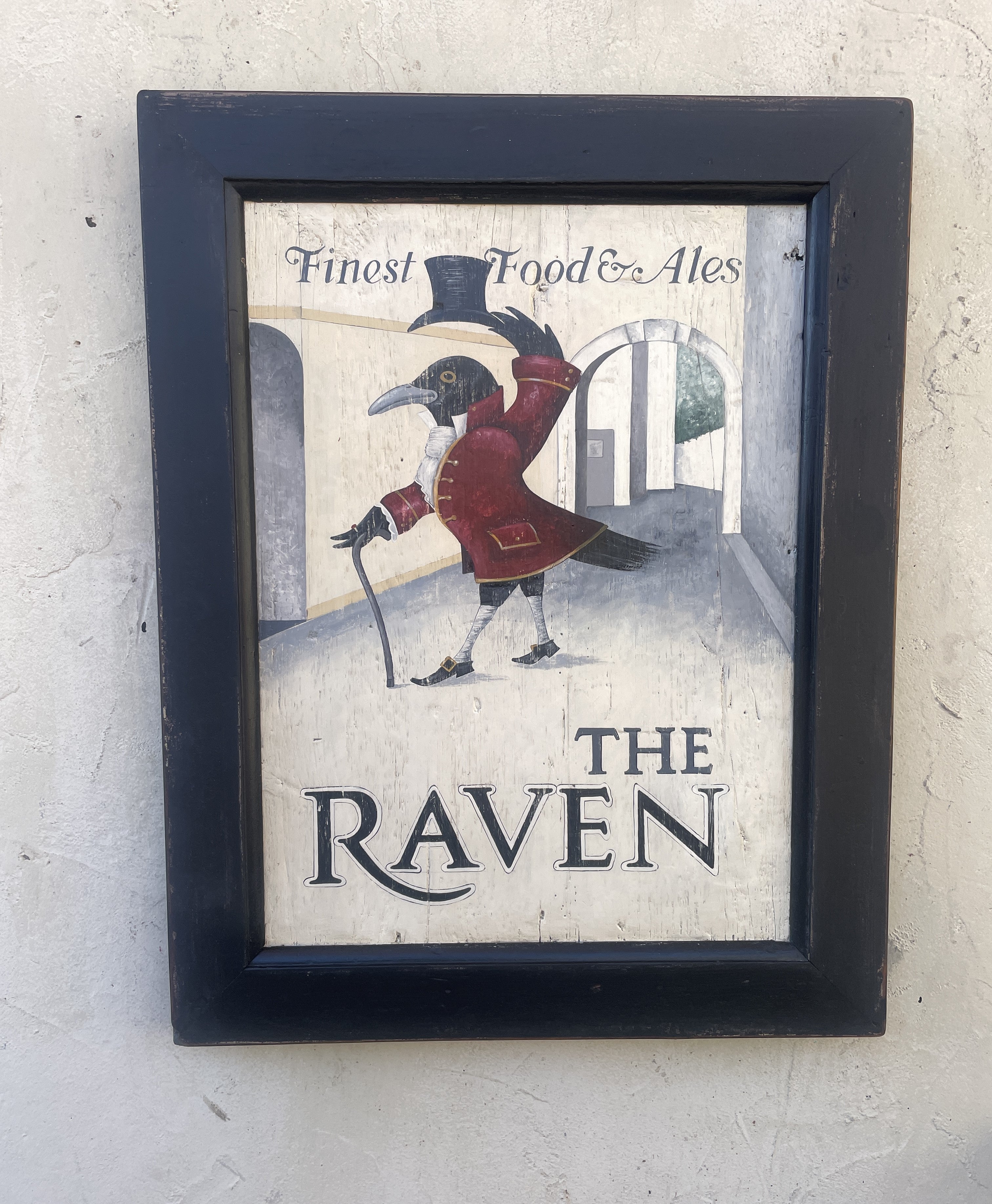 The Raven English Pub sign