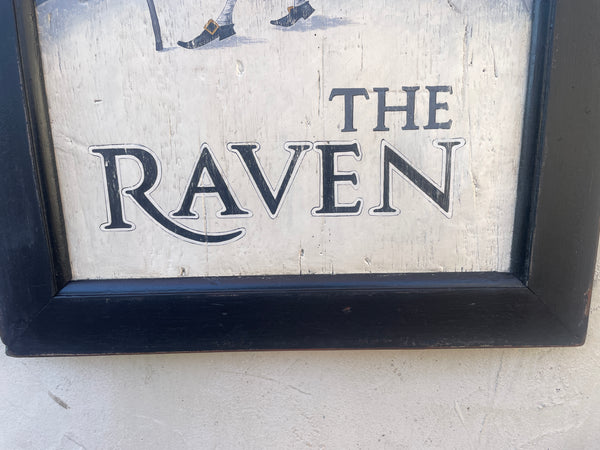 The Raven English Pub sign