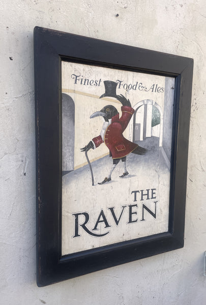 The Raven English Pub sign