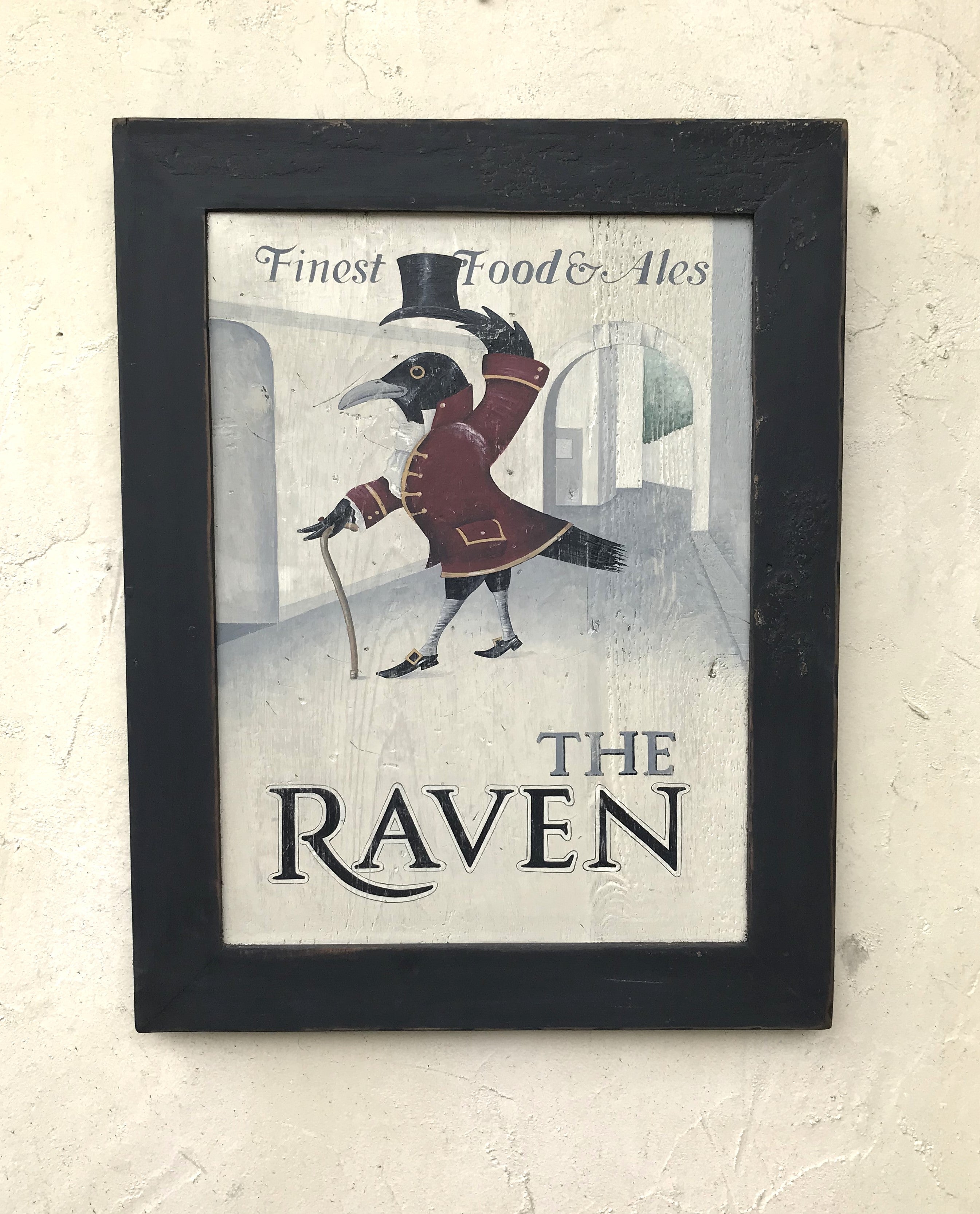 The Raven English pub sign