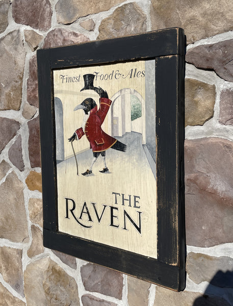 The Raven English Pub sign