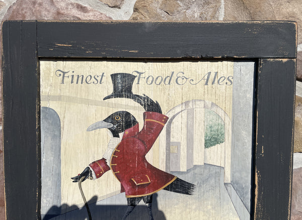 The Raven English Pub sign