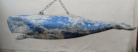 4' Carved Whale- Blue